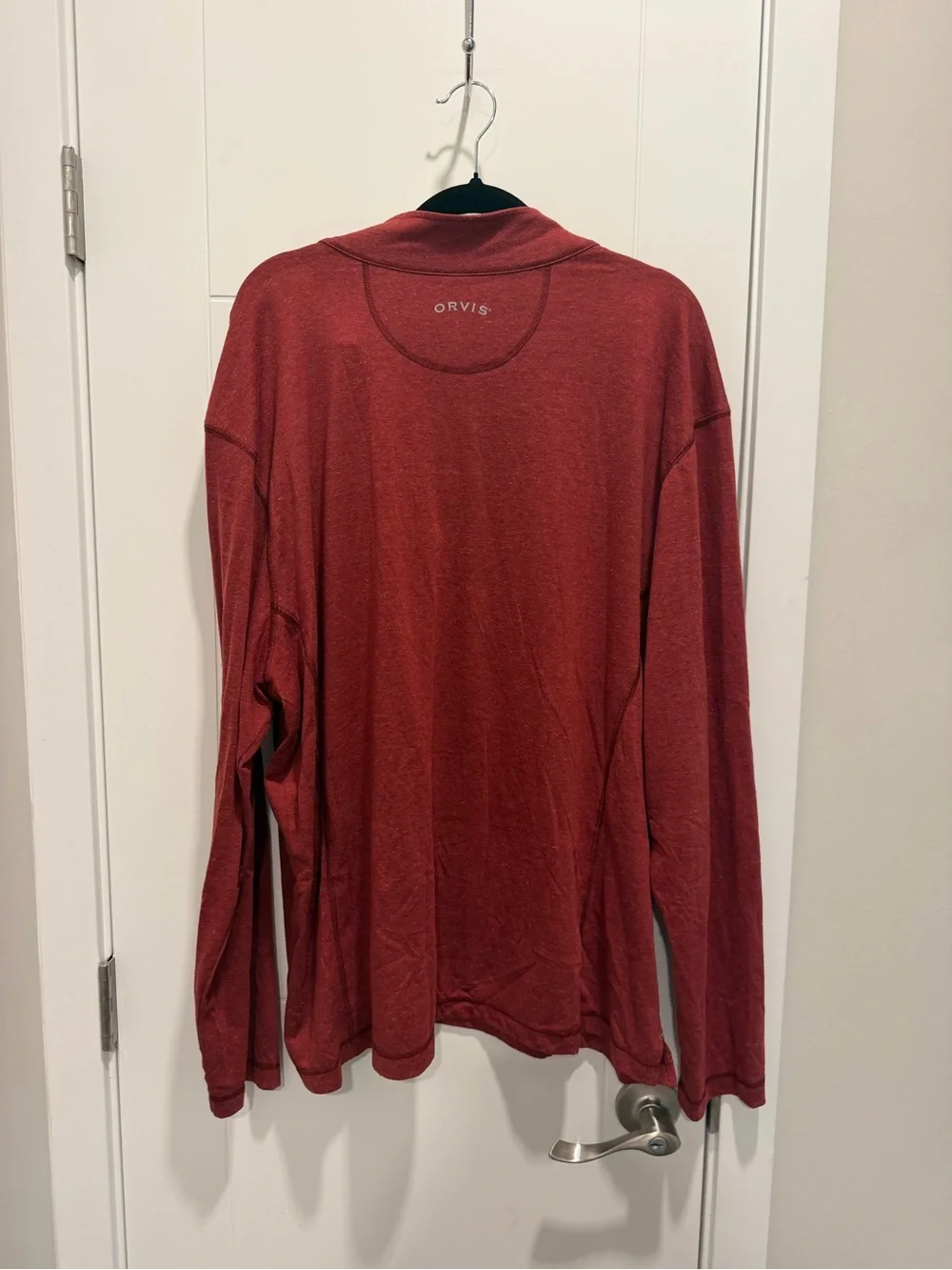 Orvis Heathered Red Zip-Front Pullover